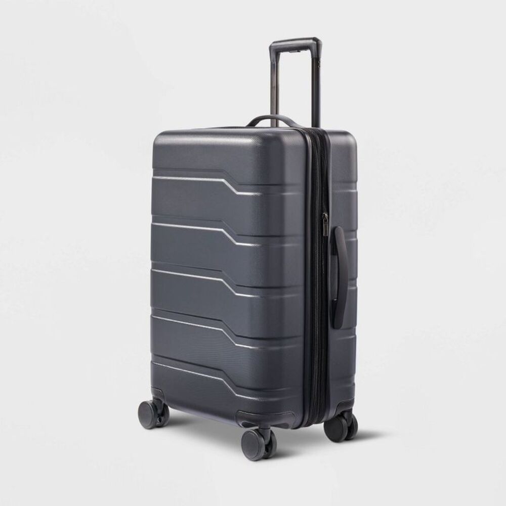 Hardside Medium Checked Spinner Wheels Suitcase - Open Story Gray